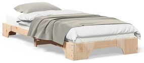 vidaXL Κρεβάτι δαπέδου με αποθήκευση Καφέ 80 x 210 cm ξύλο
