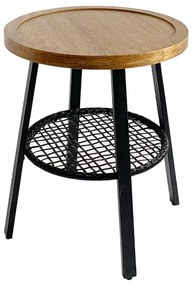 FILET SIDE TABLE ΦΥΣΙΚΟ ΜΑΥΡΟ D45xH52cm - 04-0975 - 04-0975