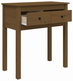 vidaXL Τραπέζι Κονσόλα Καφέ Μελί 70x35x75 εκ. Μασίφ Ξύλο Πεύκου