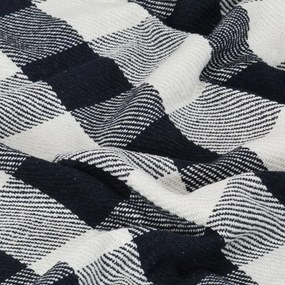 vidaXL Ριχτάρι Καρό Ναυτικό Μπλε 220 x 250 εκ. Βαμβακερό
