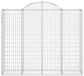 vidaXL Συρματοκιβώτια Τοξωτά 3 τεμ. 200x50x160/180 εκ. Γαλβαν. Ατσάλι