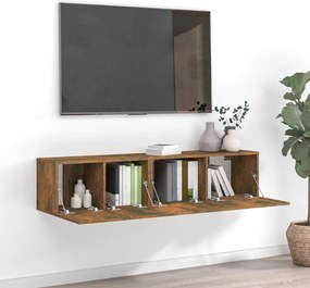 vidaXL Σετ Επίπλων Τηλεόρασης 2 Τεμαχίων Καπνιστή δρυς Επεξ. Ξύλο