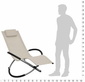 vidaXL Ξαπλώστρα Παιδική Κρεμ Ατσάλινη