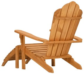 vidaXL Καρέκλα Κήπου Adirondack με Υποπόδιο Μασίφ Ξύλο Teak