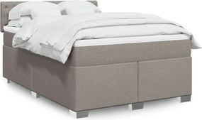 vidaXL Κρεβάτι Boxspring με Στρώμα Taupe 140x200 εκ. Υφασμάτινο