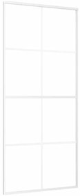 vidaXL Συρόμενη Πόρτα Λευκή 90 x 205 εκ. από Γυαλί ESG / Αλουμίνιο