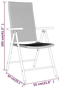 vidaXL Σετ Τραπεζαρίας Κήπου 3 Τεμαχίων Μαύρο