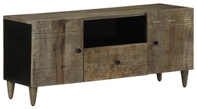 ντουλάπι τηλεόρασης vidaXL ανοιχτό γκρι 105x33,5x46cm μασίφ ξύλο Mango
