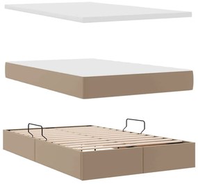 vidaXL Κρεβάτι Αποθήκης Καπουτσίνο 120 x 200 cm Τεχνητό Δέρμα