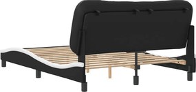 vidaXL Πλαίσιο κρεβατιού χωρίς Στρώμα Hvar Μαύρο/Λευκό 120x200εκ Συνθ. Δέρμα