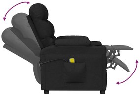 vidaXL Πολυθρόνα Μασάζ Μαύρη Υφασμάτινη