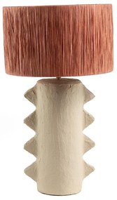 Επιτραπέζιο Φωτιστικό Miela Raffia Beige Terracota (34x34x52) Soulworks 0880005