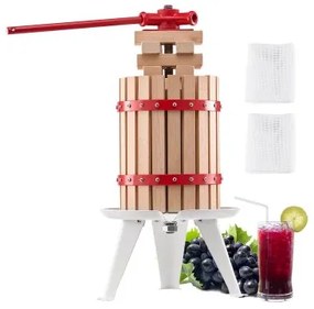 VEVOR Fruit Wine Press Manual Press for Wine Making 1.6 Gal/6L Wood Basket