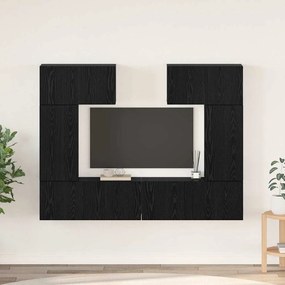 vidaXL Σετ επίπλου τηλεόρασης με ράφι 6 pcs Μαύρη δρυς 80 x 30 x 30 εκ