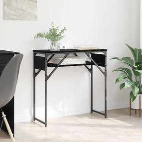 vidaXL ΤραπέζιΚονσόλας Μαύρη Οξυά 75x30x75εκ. Επεξεργασμένο ξύλο