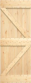 vidaXL Συρόμενη Πόρτα Φυσικό και Λευκό 85 x 210 cm