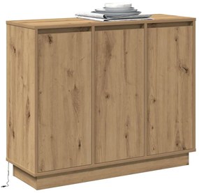 VidaXL Πλευρικό Τραπέζι LED Artisan Oak 90 x 32 x 75 εκ.