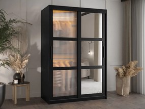 Ντουλάπα Flutes II 120 Συρόμενη-Μαύρο