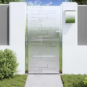 vidaXL Πύλη Κήπου 85 x 196 εκ Ανοξείδωτο Ατσάλι Ασημί Κλειδώσιμο