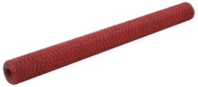 vidaXL Συρματόπλεγμα Κόκκινο 25x1,5 μ. Ατσάλι με Επικάλυψη PVC