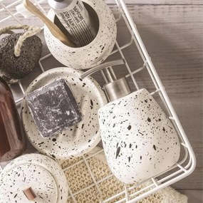 Σετ αξεσουάρ μπάνιου 3 τμχ κεραμικό κρεμ