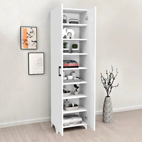 Ντουλάπα - Παπουτσοθήκη Lilly Megapap χρώμα λευκό 49x32x178εκ.