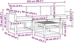 vidaXL Σειρά Καναπέ Εξωτερικού 5 pcs Φυσικό και Μπεζ Πολυεστέρας