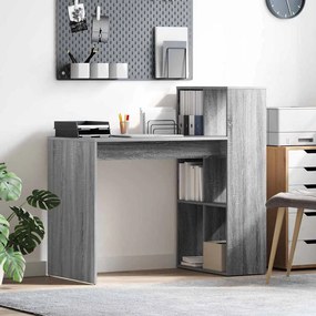 vidaXL Γραφείο Γραφής Γκρι Sonoma Επεξεργασμένο ξύλο, laminate Μεσαίο