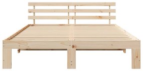 vidaXL Σκελετός Κρεβατιού Καφέ 150 x 200 cm Μασίφ ξύλο πεύκου