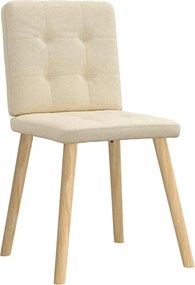 vidaXL Καρέκλες Τραπεζαρίας 2 τεμ. Κρεμ Υφασμάτινες