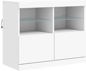 vidaXL Μπουφές με Φώτα LED Λευκός 81 x 37 x 67 εκ.