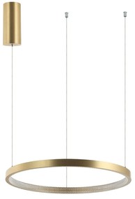 Φωτιστικό Οροφής Κύκλος 2007 Led 3000K 50W Φ80cm Brushed Gold Matt Αλουμίνιο,Ακρυλικό