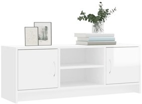 vidaXL Έπιπλο Τηλεόρασης Γυαλ. Λευκό 102x30x37,5 εκ Επεξεργασμένο Ξύλο