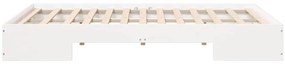 vidaXL Κρεβάτι δαπέδου Λευκό 135 x 190 cm Μασίφ ξύλο πεύκου