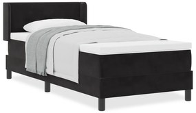 vidaXL κρεβάτι με στρώμα  Μαύρο 90x200 εκ Βελούδο