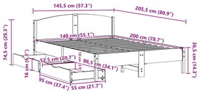 ΣΚΕΛΕΤΟΣ ΚΡΕΒΑΤΙΟΥ ΧΩΡΙΣ ΣΤΡΩΜΑ 140X200 ΕΚ ΜΑΣΙΦ ΞΥΛΟ ΠΕΥΚΟΥ 3301827