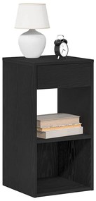 vidaXL Κομοδίνο με συρτάρι Μαύρη βελανιδιά 35x34x66,5 cm
