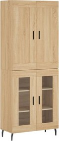 vidaXL Ντουλάπι Sonoma δρυς 69,5 x 34 x 180 εκ. από Επεξεργασμένο Ξύλο