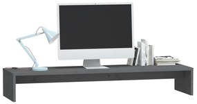 vidaXL Βάση Οθόνης Γκρι 100 x 27 x 15 εκ. από Μασίφ Ξύλο Πεύκου