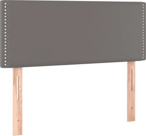 vidaXL Κρεβάτι Boxspring με Στρώμα Γκρι 80 x 200 εκ. Συνθετικό Δέρμα