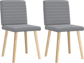 vidaXL Καρέκλες Τραπεζαρίας 2 τεμ Ανοιχτό Γκρι Υφασμάτινες