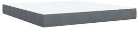 vidaXL Κρεβάτι Boxspring με Στρώμα Σκούρο Γκρι 180x200 εκ. Βελούδινο