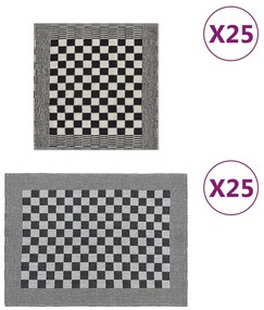 vidaXL Σετ Πετσετών 50 Τεμαχίων Μαύρο και Λευκό Βαμβακερές