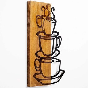 Διακοσμητικό Τοίχου 899SKL2278 34x58cm Walnut-Black Wallity Μέταλλο,Ξύλο