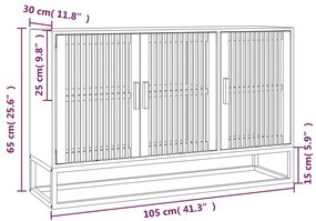 Μπουφές Μαύρος 105 x 30 x 65 εκ. από Επεξεργασμένο Ξύλο - Μαύρο