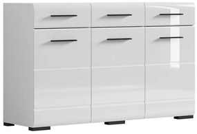 Σιφονιέρα Boston J102, Άσπρο, Γυαλιστερό λευκό, Με συρτάρια και ντουλάπια, Αριθμός συρταριών: 3, 93x150x45cm, 67 kg | Epipla1.gr
