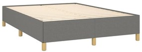 vidaXL Κρεβάτι Boxspring με Στρώμα Σκούρο Γκρι 140x190 εκ. Υφασμάτινο