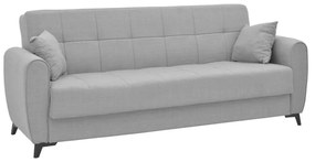 Καναπές-κρεβάτι με αποθηκευτικό χώρο τριθέσιος Lincoln  ανοιχτό γκρι