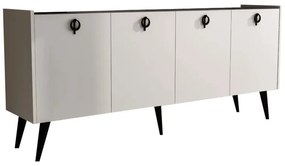 Μπουφές Jeslie pakoworld μελαμίνης λευκό-ανθρακί 180x40x79εκ