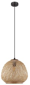 Φωτιστικό Οροφής Ø320 'Dembleby' 43261 Natural-Black Eglo Metal,Wood